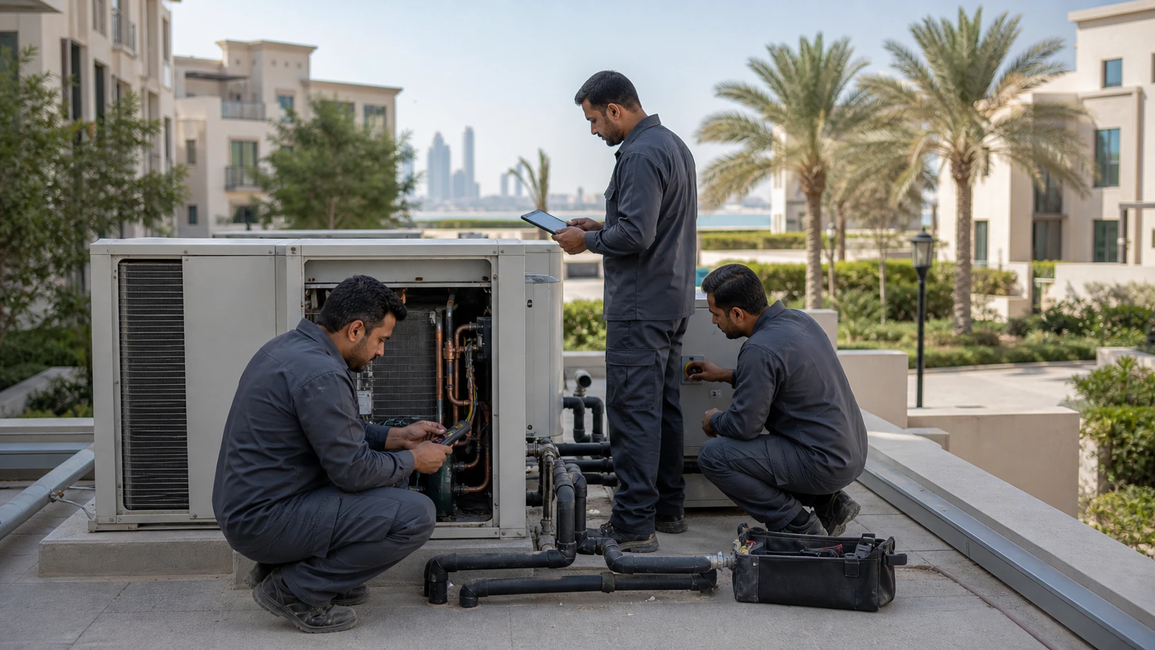 An operations team at work on a Sdeira Group site